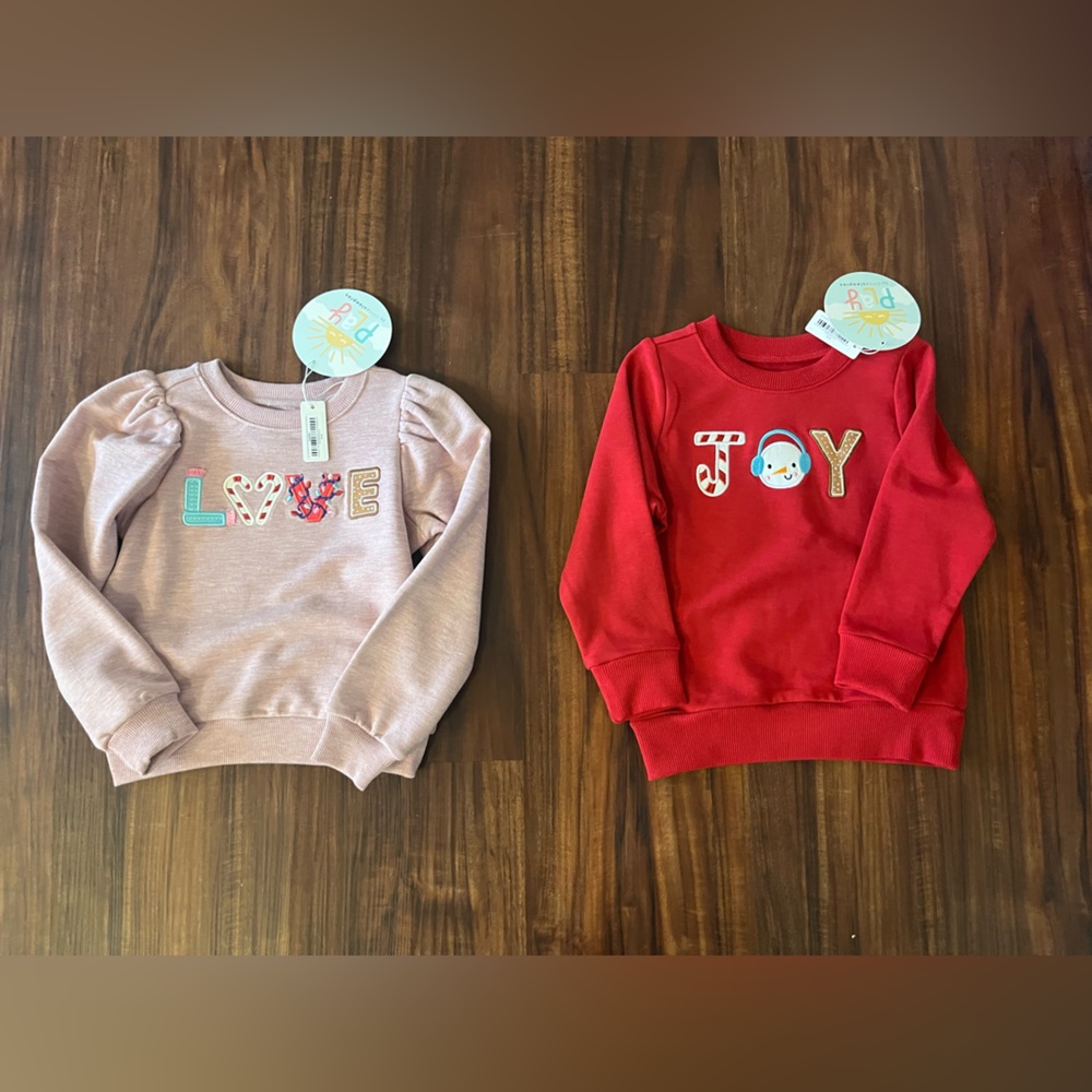 Set of 2 Little Sleepies Play Crewneck Christmas Sweaters
